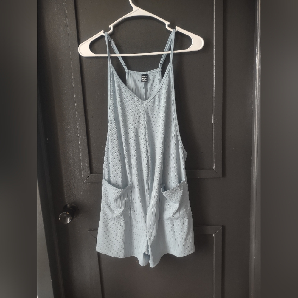SHEIN Light Blue Maternity Romper